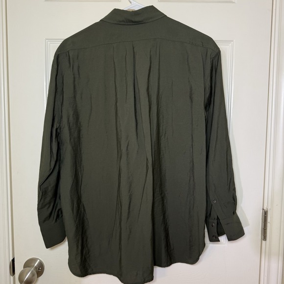 Banana Republic Women's Olive Green Long Sleeve Button Up Utility Shirt NWT Sz S - Picture 4 of 11